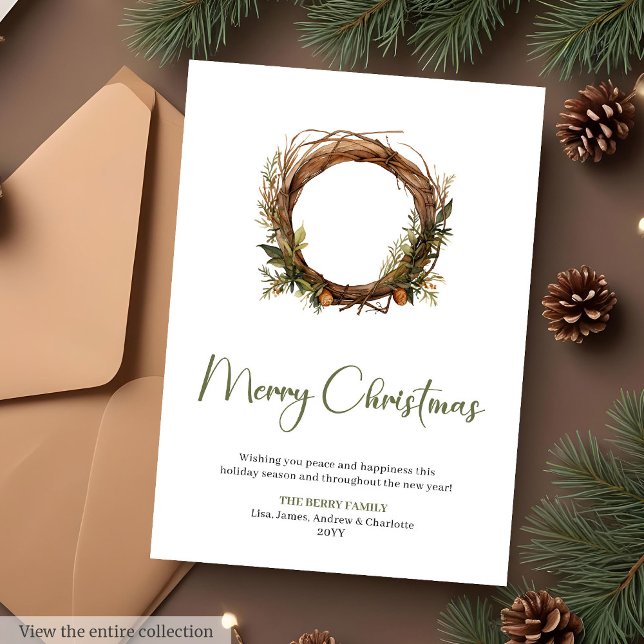 Vintage Sage Terracotta Minimalist Christmas Card (Vintage Sage Terracotta Minimalist Christmas Card)