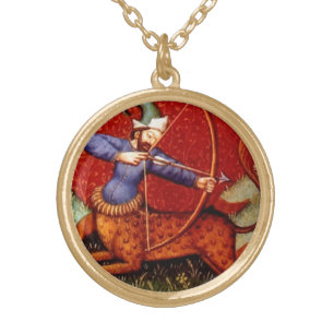 Vintage Sagittarius Gold Plated Necklace