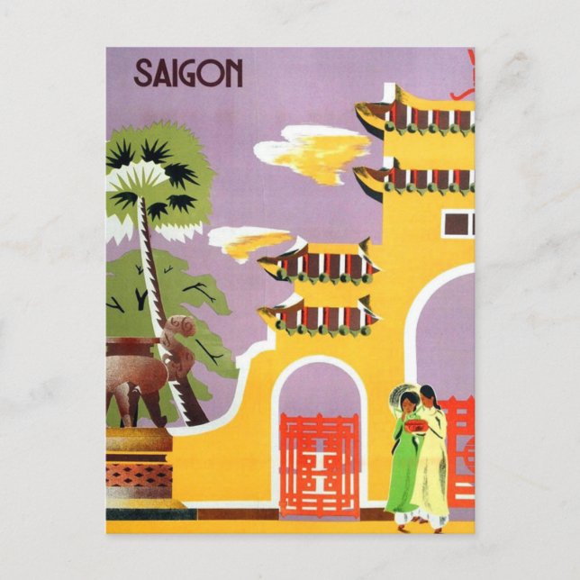 Vintage Saigon Vietnam Travel Postcard (Front)