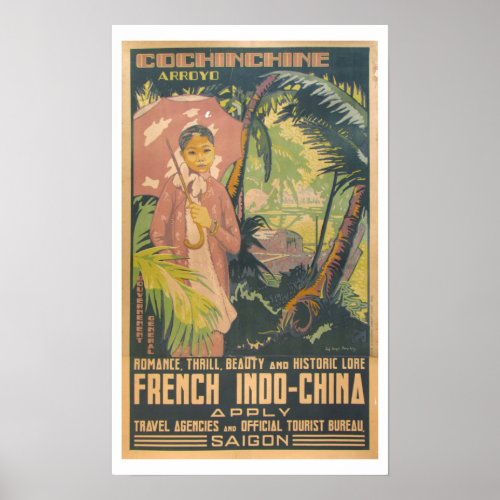 Vintage Saigon Vietnam Travel Poster