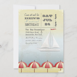 Vintage Sail Boat Invitation
