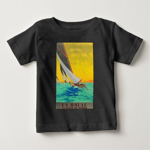 Vintage Sail Boats French Travel Baby T_Shirt