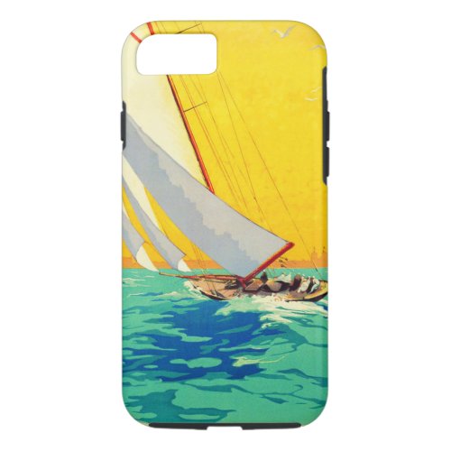 Vintage Sail Boats French Travel iPhone 87 Case