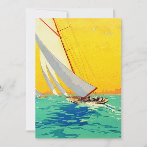 Vintage Sail Boats French Travel Holiday Card