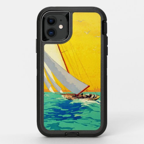 Vintage Sail Boats French Travel OtterBox Defender iPhone 11 Case