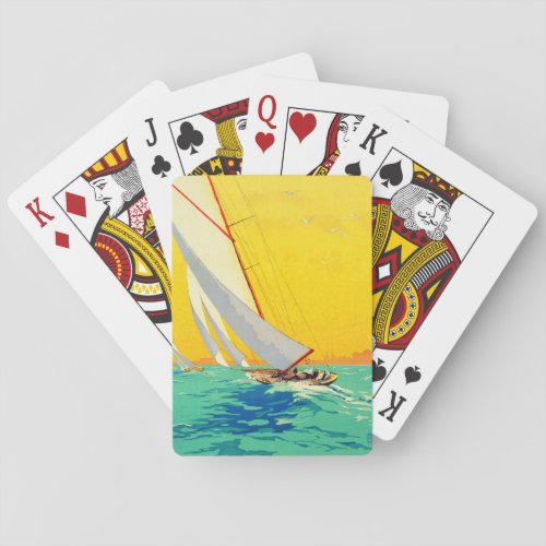 Vintage Sail Boats French Travel Playing Cards