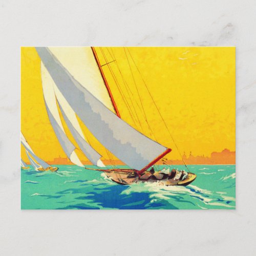 Vintage Sail Boats French Travel Postcard