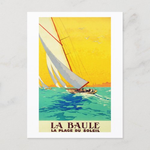 Vintage Sail Boats French Travel Postcard