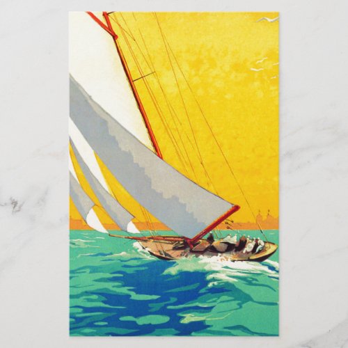 Vintage Sail Boats French Travel Stationery