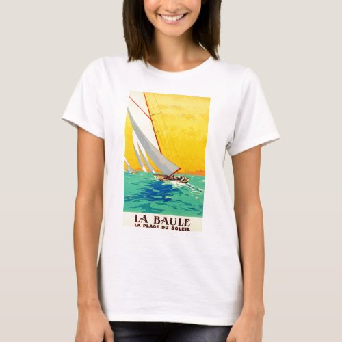 Vintage Sail Boats French Travel T_Shirt