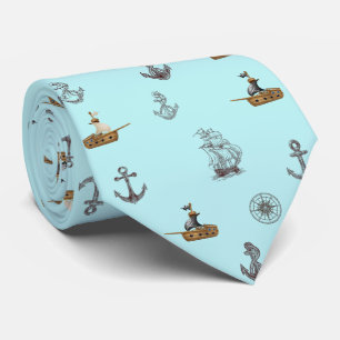 Vintage Sail Ships and Anchors Neck Tie