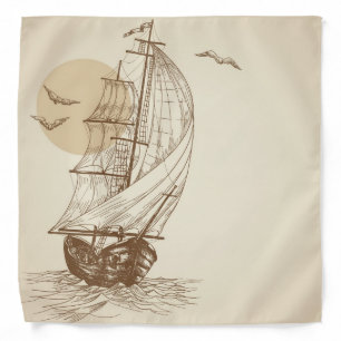 Vintage sailboat bandana