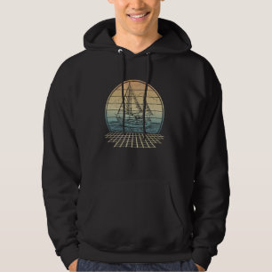 Vintage Sailboat Boating Boat Summer Captain Sailo Hoodie