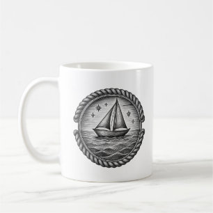 Vintage Sailboat Compass Mug – Nautical Sailing Oc