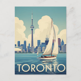 Vintage Sailboat in Toronto Canada Travel Postcard