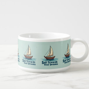 Vintage Sailboat Nautical Inspirational Quote Bowl