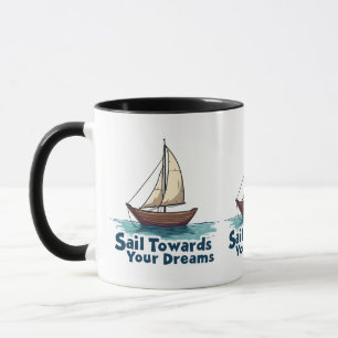 Vintage Sailboat Nautical Inspirational Quote Mug