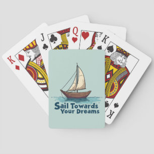 Vintage Sailboat Nautical Inspirational Quote Poker Cards