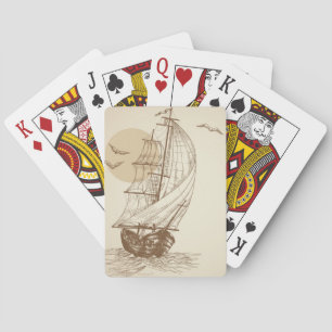 Vintage sailboat poker cards