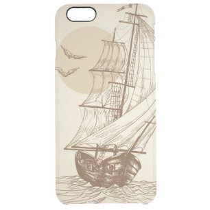 Vintage sailboat clear iPhone 6 plus case