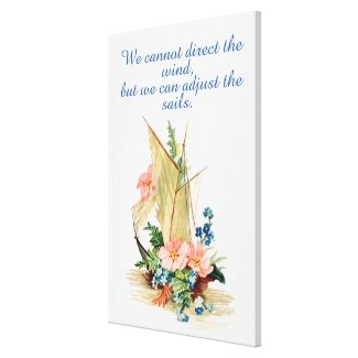 Vintage Sailboat with Motivation Quote Canvas Print