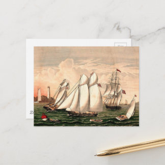 Vintage Sailboats Postcard