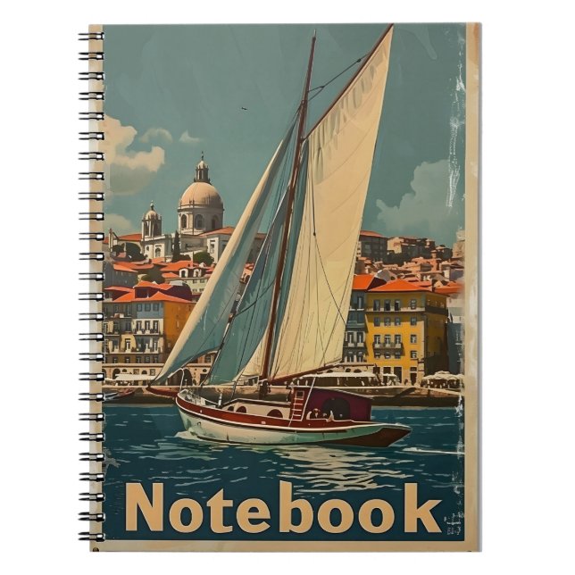 Vintage Sailing Boat Lisbon Notebook (Front)
