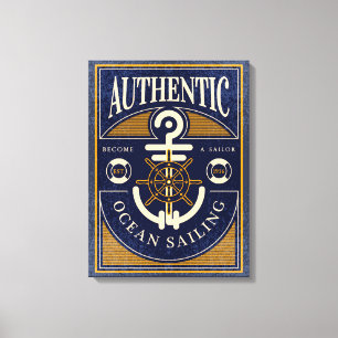 Vintage Sailing Poster Canvas Print