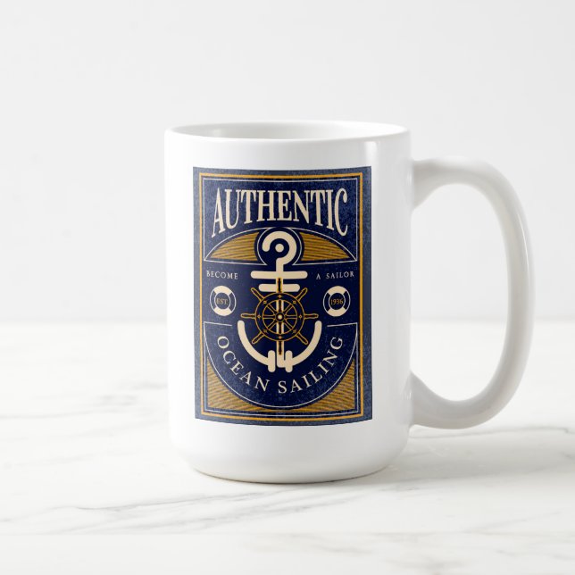 Vintage Sailing Poster Coffee Mug (Right)