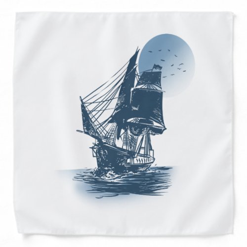Vintage sailing ship _ Choose background color Bandana