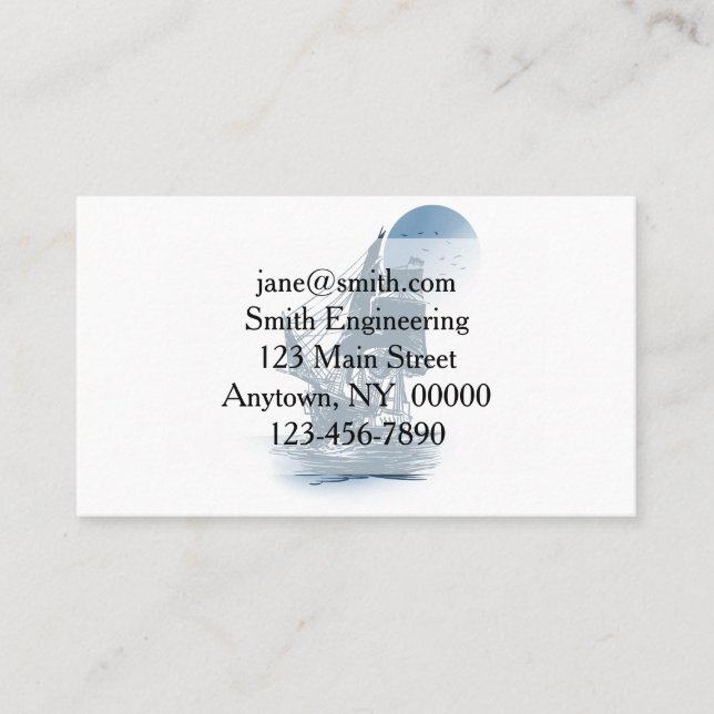 Vintage sailing ship - Choose background color Business Card (Front)