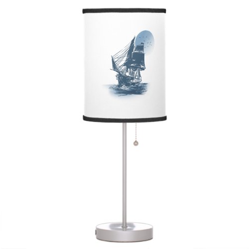 Vintage sailing ship _ Choose background color Table Lamp