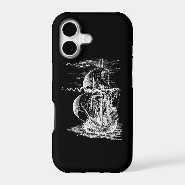Vintage Sailing Ship Iphone Case (Back)