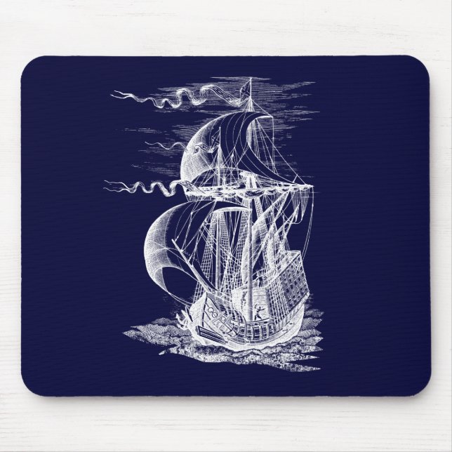 Vintage Sailing Ship Mouse Pad (Front)
