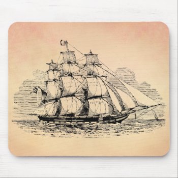Vintage Sailing Ship Mouse Pad by TimeEchoArt at Zazzle
