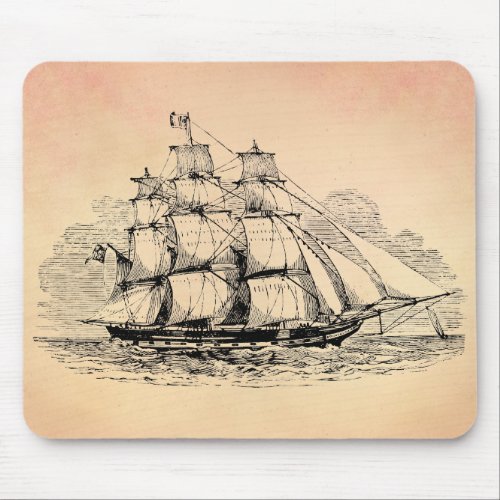 Vintage Sailing Ship Mouse Pad