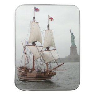 VINTAGE SAILING SHIP NEAR LIBERTY ISLAND JIGSAW PUZZLE