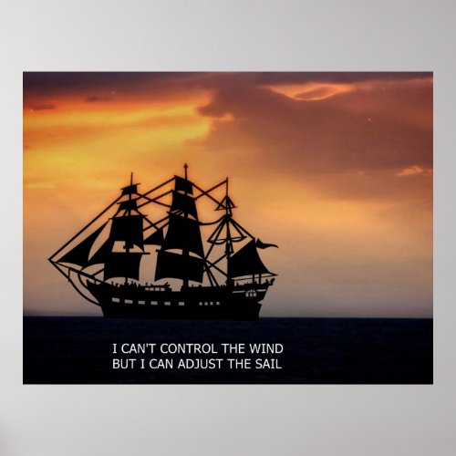 VINTAGE SAILING SHIP _QUOTE POSTER