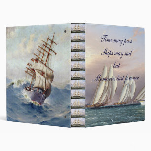 Vintage sailing ships album 3 ring binder
