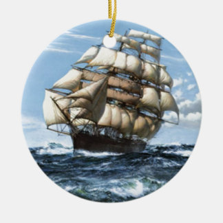 Vintage Sailing ships Ceramic Ornament