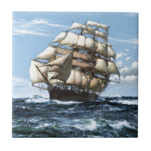 Vintage Sailing ships Ceramic Tile