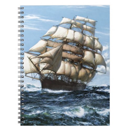 Vintage sailing ships notebook