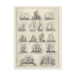 Vintage Sailing Ships Postcard