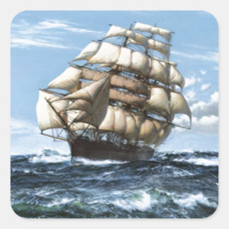 Vintage Sailing ships Square Sticker