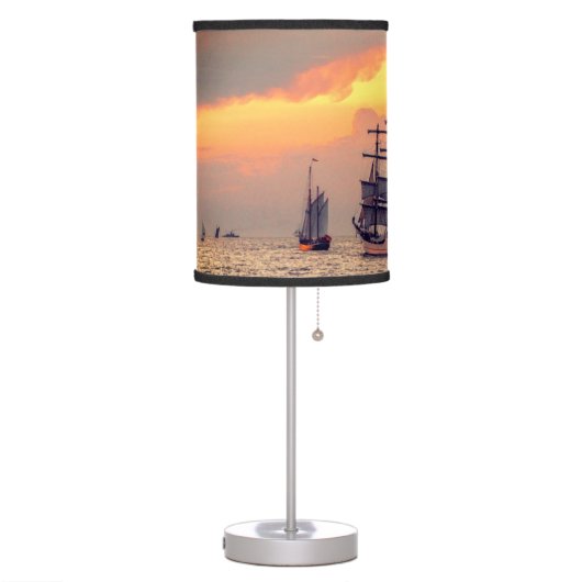 Vintage Sailing Ships Table Lamp (Left)