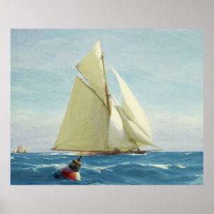 Vintage Sailing Sloop Yacht Painting (1910) Poster