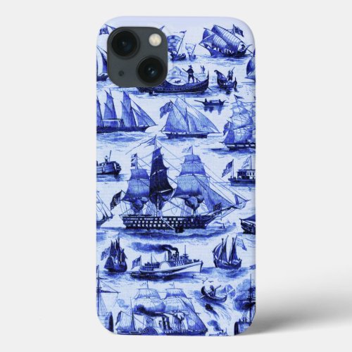 VINTAGE SAILING VESSELS AND SHIPSNavy Blue iPhone 13 Case