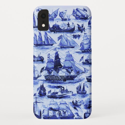 VINTAGE SAILING VESSELS AND SHIPSNavy Blue iPhone XR Case