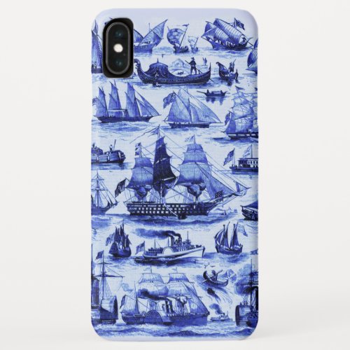 VINTAGE SAILING VESSELS AND SHIPSNavy Blue iPhone XS Max Case