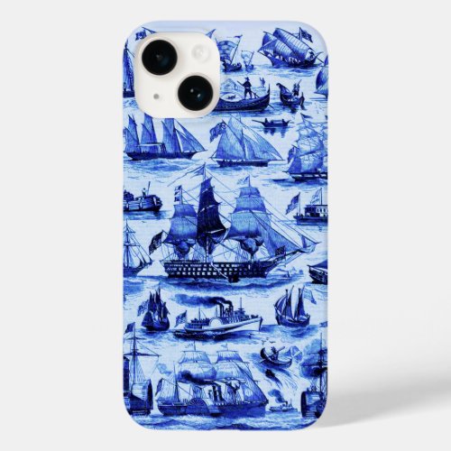 VINTAGE SAILING VESSELS AND SHIPSNavy Blue Case_Mate iPhone 14 Case